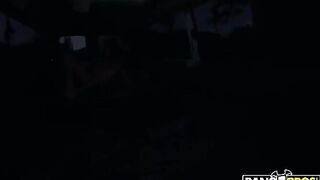 A man found a girl with big boobs in his car and fucked her