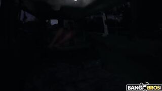 A man found a girl with big boobs in his car and fucked her