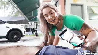 The car owner has a steamy encounter with the mechanic