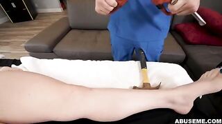 Rough sex with a cute girl and an intense female orgasm