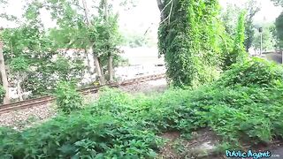 Blonde mature get her pussy railed right in public place
