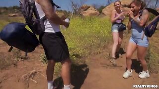 A group of hikers got lost in the mountains and had to fuck