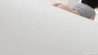 Spying on the bubble butt of a Latina roommate doing yoga is a sight to behold