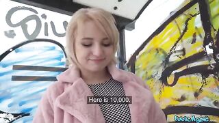 A student blonde is fucking in the basement for money