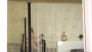 A couple has a threesome and fucks in all holes