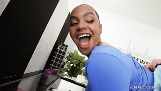 A girl is shadowing her coworker and masturbating in the office
