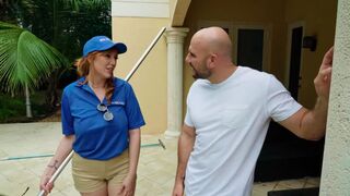 My hot redhead MILF pool girl is amazing, I had to have her