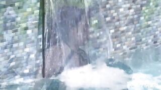 The seductive mistress rewarded the pool boy with a blowjob for his work
