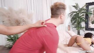Two cute girls found a guy for a threesome in their room