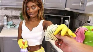 A maid is cum thirsty and eager to get fucked for money