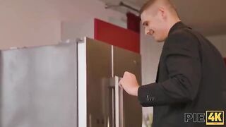 The man finished up with a creamy milkshot