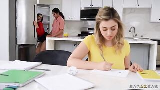 Unforgettable threesome with big natural tits and a hot tutor tips