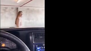The man saw a girl in the garage and fucked her