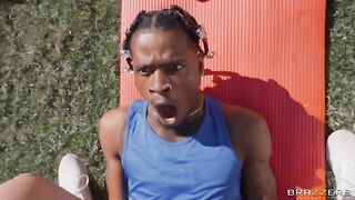 A man fucked a girl in downward doggystyle pose on the street
