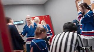 In sex, as in sports, defense is important. A hot blondie in clothes