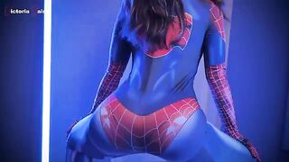 The fat brunette gets fucked in latex cosplay in part 1
