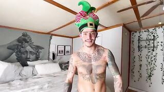 A blonde woman has a hot sex session with her partner on Christmas