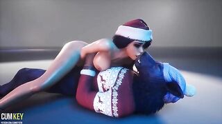 Busty girl fucked by a werewolf in a 3D cartoon