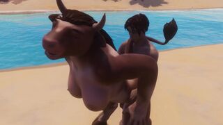A cow girl in fur is fucking with the guy | Furry monster| 3D Porn Wild Life