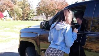 The hot girl was picked up by a driver and fucked hard