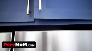 Pervert stepson asks his stepmom for help with his permanent boner