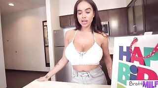 Busty stepmom Victoria June gets her birthday wish fulfilled