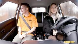 The man passed the exam, and the girl gave him a blowjob