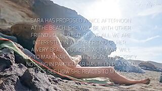 Two girls got caught by a stranger wanking on the nude beach