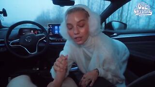 A beautiful and slutty schoolgirl gets fucked by a stranger in the car