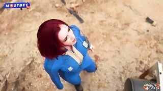 A girl in a power suit fucks with her boyfriend, showcasing cosplay passion