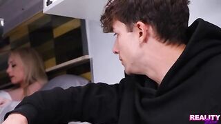 A cute girl has sex with her brother in the car