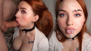 A man quickly fucked a mouthful of cum, amazing blowjob!