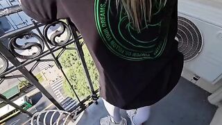 The girl tried to fit the guy's dick in her mouth but it was too big