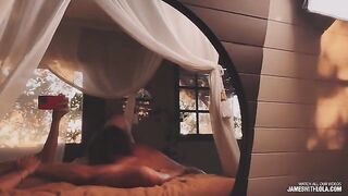 A couple has a hot reflection, and the man is very good at it