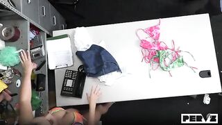 Fucking blonde on the table, a breathtaking view