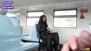 Blowjob in public train, the riskiest one I've ever tried!