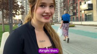 An amateur guy shows his huge dick to the girl and fucks her