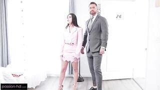 The girl passionately rides the guy's cock and sucks it with enthusiasm