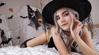 A cute witch in a spell waiting for a cock to fuck