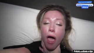 A pretty woman is playing with sexual toys till she cries