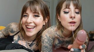 The guy filmed his sex with a tattooed girl in POV style