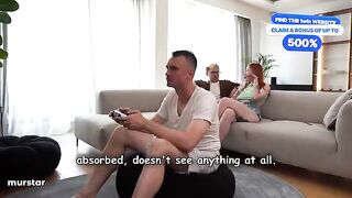 A gamer's fantasy: not to talk, so the stepmom doesn't make a mess in his mouth