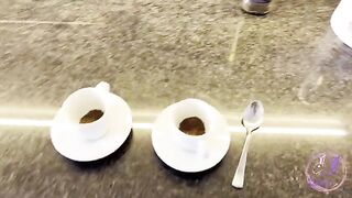 A small white rabbit showed what she can do in the kitchen, it was awesome!