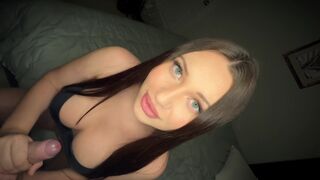 She demonstrates what she learned in blowjob class, showcasing her skills