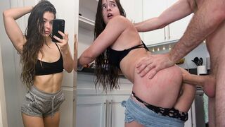 Abbie Maley gets her ass gapped by James Deen in intense anal action