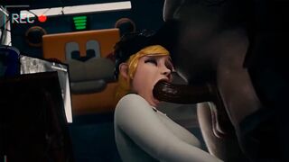 Vanessa was sucking and fucking in the services room at Freddy Fazbear’s
