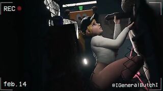 Vanessa was sucking and fucking in the services room at Freddy Fazbear’s