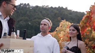 Stunning brunette Stefany gets her tight ass gapped by TUSHY on holiday