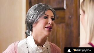 Fake old maid Alexis Fawx seduced her stepdaughter to fuck