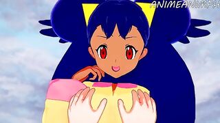 Iris from Pokémon gets her pussy stuffed with cock in hentai